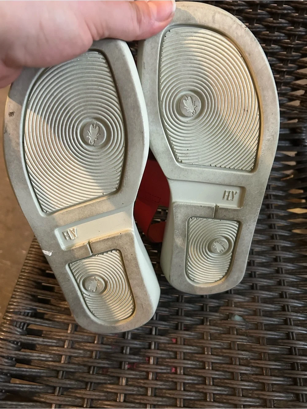 Orange Buckle Strap Sandals London fly leather